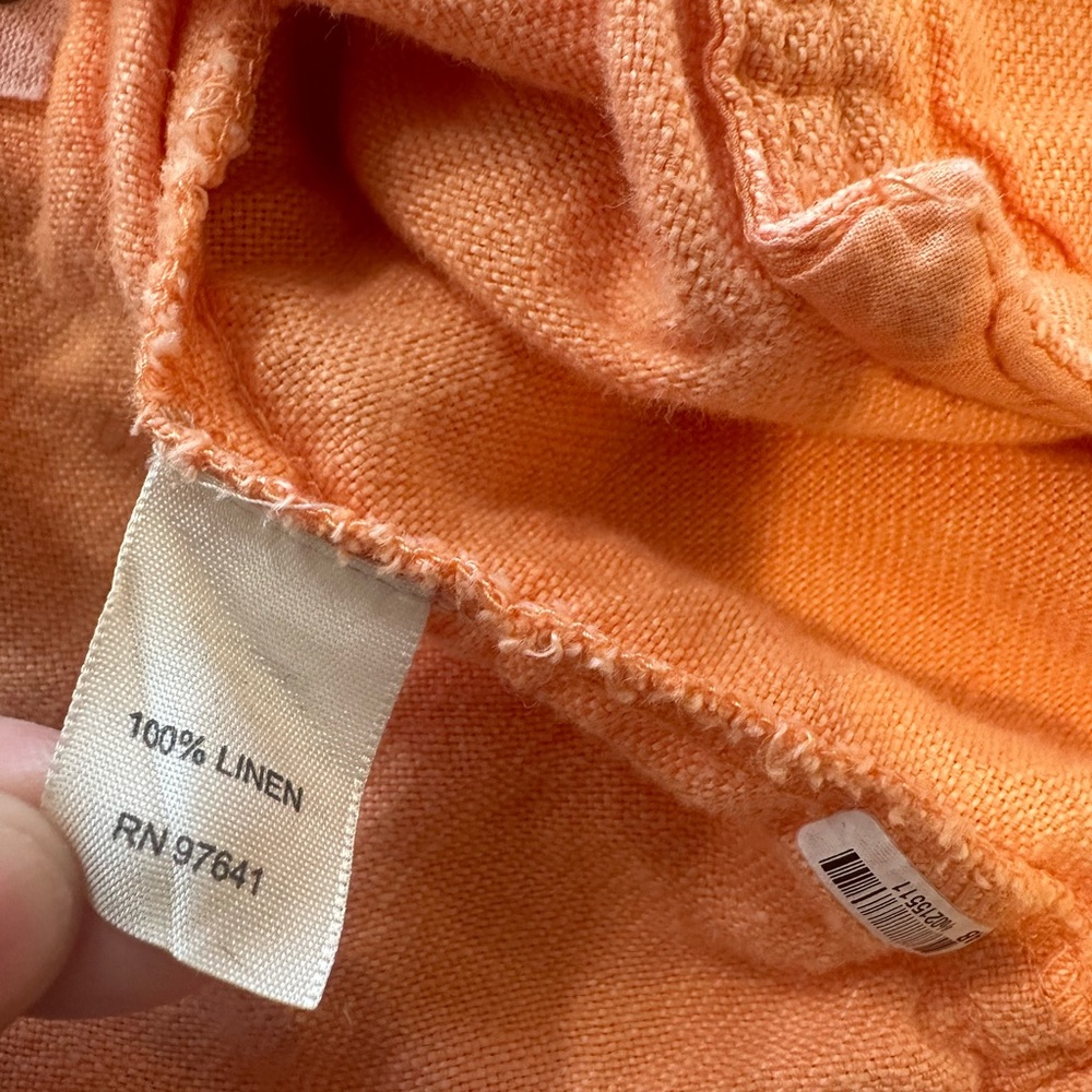 J. Jill 100% Linen Orange Casual (Jean Style) Jacket Women's XL - Picture 4 of 6
